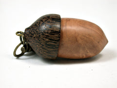 LV-1989 Acorn Pendant Box, Charm, Pill Holder from Briar Burl & Palm-SCREW CAP