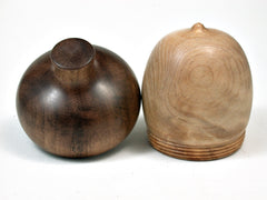 LV-1943 Port Orford Cedar Burl & Acacia Acorn Jewelry Box, Pill Box, Trinket Box-SCREW CAP