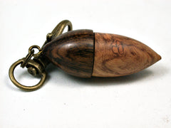 LV-1982 Acorn Pendant Box, Charm, Pill Holder from Amboyna Burl & Ironwood-SCREW CAP