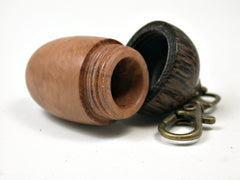 LV-1989 Acorn Pendant Box, Charm, Pill Holder from Briar Burl & Palm-SCREW CAP