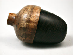 LV-1974 Ancient English Bog Oak & Curly Koa Wooden Acorn Trinket Box, Keepsakes, Jewelry Box-SCREW CAP