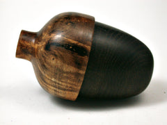 LV-1974 Ancient English Bog Oak & Curly Koa Wooden Acorn Trinket Box, Keepsakes, Jewelry Box-SCREW CAP