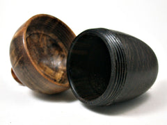 LV-1974 Ancient English Bog Oak & Curly Koa Wooden Acorn Trinket Box, Keepsakes, Jewelry Box-SCREW CAP