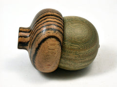 LV-1997 Verawood & Bocote Acorn Engagement Ring Box, Pill Box, Wedding Gift-SCREW CAP