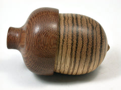 LV-2007 Zebrzwood & Leopardwood Wooden Acorn Trinket Box, Keepsake, Jewelry Box-SCREW CAP