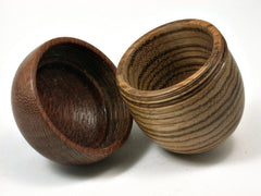 LV-2007 Zebrzwood & Leopardwood Wooden Acorn Trinket Box, Keepsake, Jewelry Box-SCREW CAP