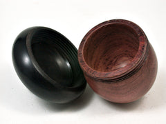 LV-2011 African Rosewood & Blackwood Acorn Trinket Box, Keepsake, Jewelry Box-SCREW CAP