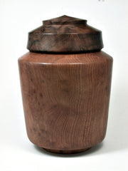 LV-2000 Redwood Burl & Black Walnut Burl Wooden Box, Threaded Urn, Jewelry Box, Treenware