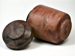 LV-2000 Redwood Burl & Black Walnut Burl Wooden Box, Threaded Urn, Jewelry Box, Treenware