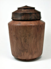 LV-2000 Redwood Burl & Black Walnut Burl Wooden Box, Threaded Urn, Jewelry Box, Treenware