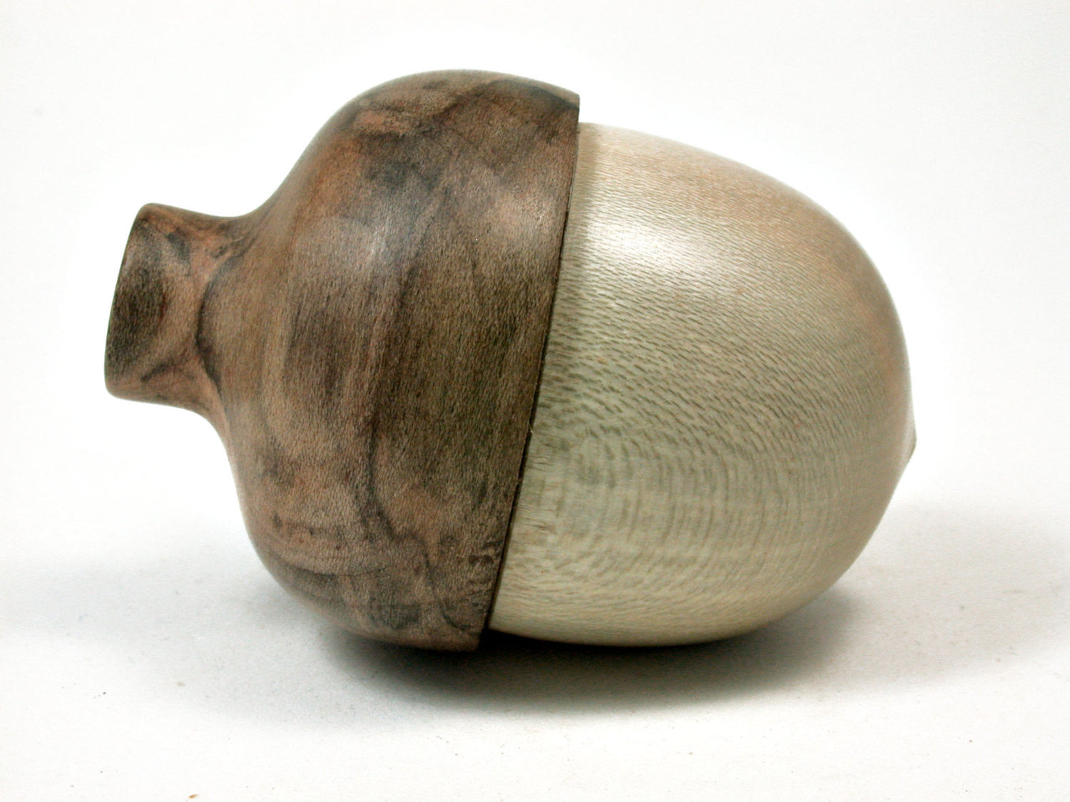 LV-2012 American Holly & Ambrosia Maple Acorn Trinket Box, Keepsake, Jewelry Box-SCREW CAP