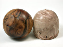 LV-2006 Virginia Ironwood Burl & Desert Ironwood Acorn Trinket Box, Keepsake, Jewelry Box-SCREW CAP