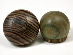 LV-1997 Verawood & Bocote Acorn Engagement Ring Box, Pill Box, Wedding Gift-SCREW CAP
