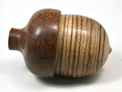 LV-2007 Zebrzwood & Leopardwood Wooden Acorn Trinket Box, Keepsake, Jewelry Box-SCREW CAP