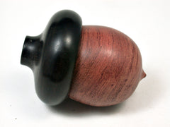 LV-2011 African Rosewood & Blackwood Acorn Trinket Box, Keepsake, Jewelry Box-SCREW CAP