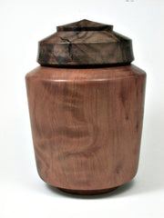 LV-2000 Redwood Burl & Black Walnut Burl Wooden Box, Threaded Urn, Jewelry Box, Treenware