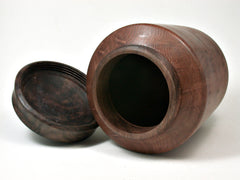 LV-2000 Redwood Burl & Black Walnut Burl Wooden Box, Threaded Urn, Jewelry Box, Treenware
