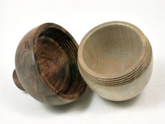LV-2012 American Holly & Ambrosia Maple Acorn Trinket Box, Keepsake, Jewelry Box-SCREW CAP