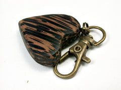 LV-2030 Black Palm Wooden Heart Charm, Keychain, Wedding Favor-HAND CARVED