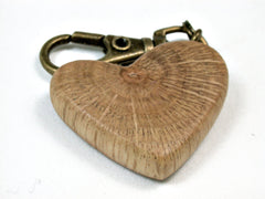 LV-2018 Coast Live Oak Wooden Heart Charm, Keychain, Wedding Favor-HAND CARVED