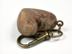 LV-2020 Black Oak Burl Wooden Heart Charm, Keychain, Wedding Favor-HAND CARVED