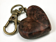 LV-2034 Redwood Burl Wooden Heart Charm, Keychain, Wedding Favor-HAND CARVED