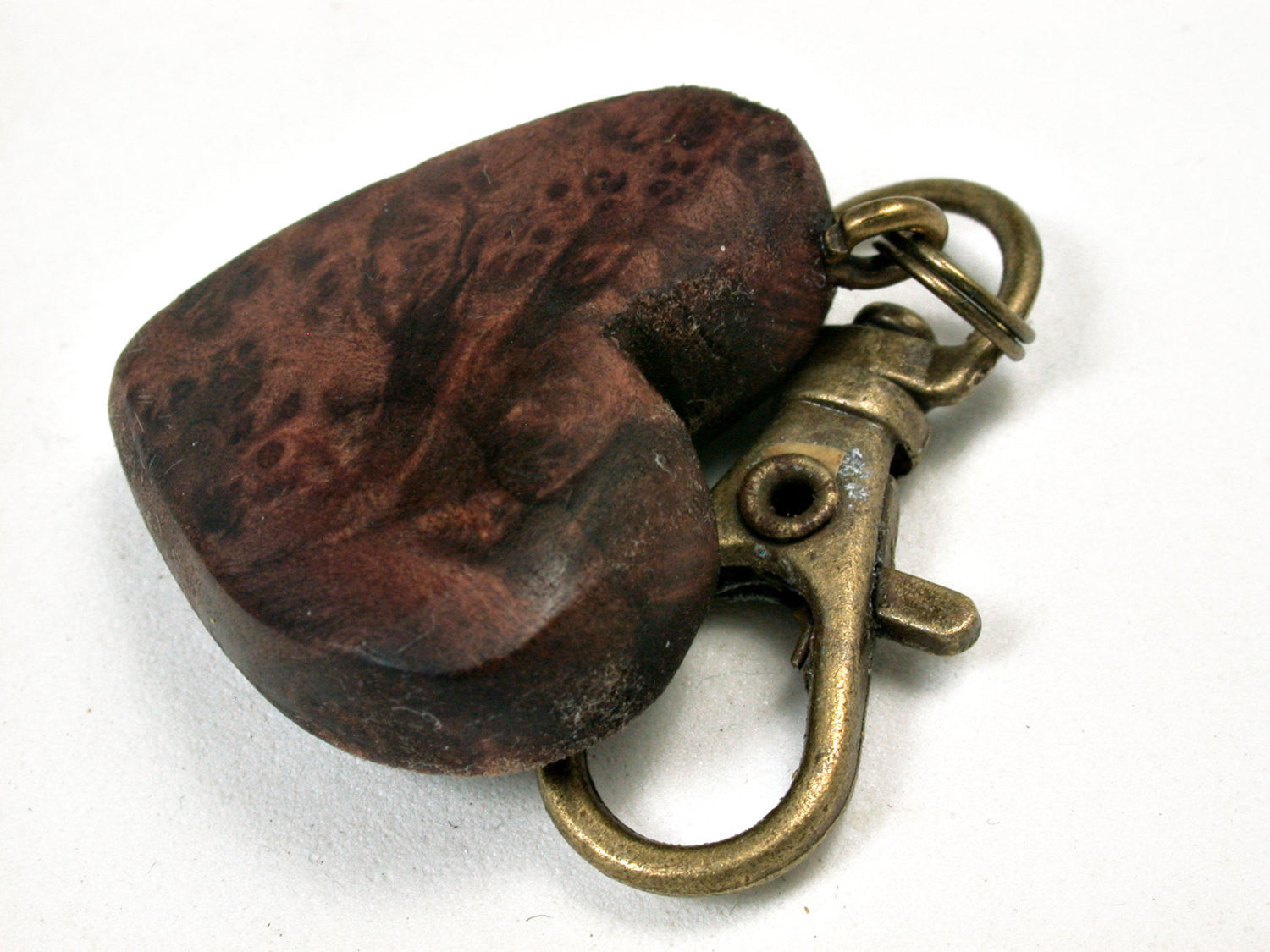 LV-2034 Redwood Burl Wooden Heart Charm, Keychain, Wedding Favor-HAND CARVED