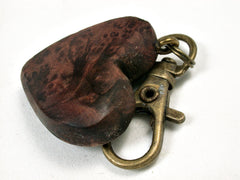 LV-2034 Redwood Burl Wooden Heart Charm, Keychain, Wedding Favor-HAND CARVED