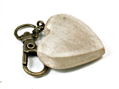 LV-2038 American Holly Wooden Heart Charm, Keychain, Wedding Favor-HAND CARVED