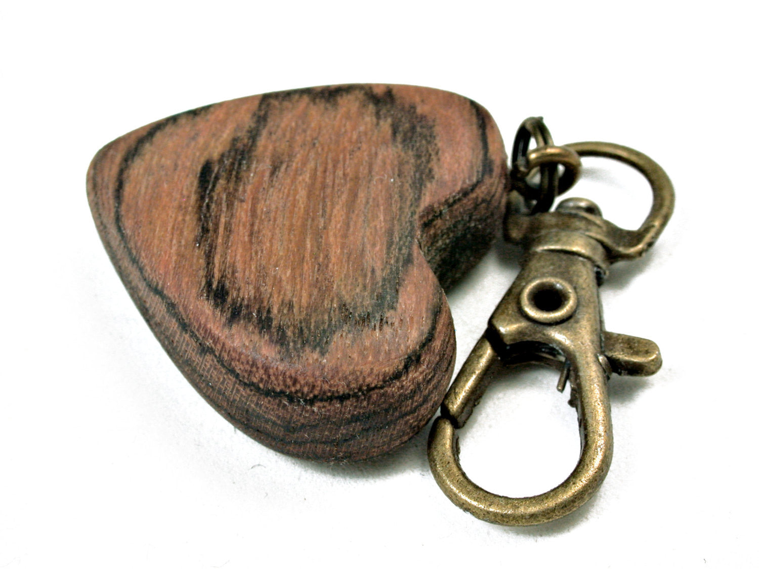 LV-2046 Marblewood Wooden Heart Charm, Keychain, Wedding Favor-HAND CARVED