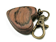 LV-2046 Marblewood Wooden Heart Charm, Keychain, Wedding Favor-HAND CARVED