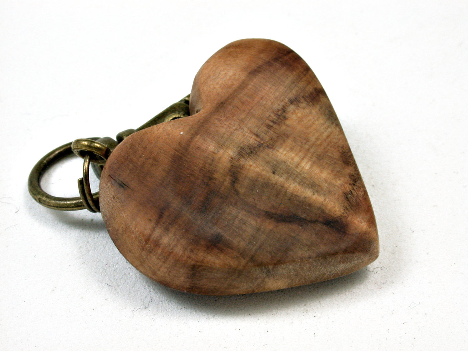LV-1898 Japanese Sugi Wooden Heart Charm, Keychain, Wedding Favor-HAND CARVED