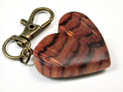 LV-2060 Tulipwood Wooden Heart Charm, Keychain, Wedding Favor-HAND CARVED