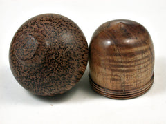 LV-2016 Curly Koa & Coconut Acorn Jewelry Box, Pill Box, Trinket Box-SCREW CAP