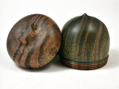 Reserved for Pam: LV-2057 Verawood & Bocote Acorn Jewelry Box, Pill Box, Trinket Box-SCREW CAP