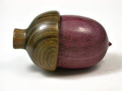 LV-2058 Purpleheart & Verawood Acorn Jewelry Box, Pill Box, Trinket Box-SCREW CAP