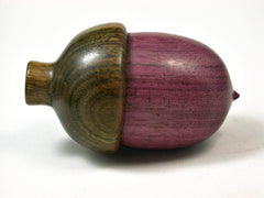 LV-2058 Purpleheart & Verawood Acorn Jewelry Box, Pill Box, Trinket Box-SCREW CAP