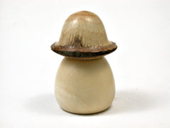 LV-1964 Holly & Oak Threaded Wooden Mushroom Trinket Box, Pill, Jewelry Box-SCREW CAP