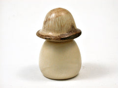 LV-1964 Holly & Oak Threaded Wooden Mushroom Trinket Box, Pill, Jewelry Box-SCREW CAP