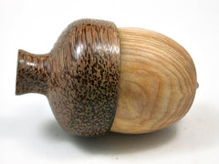 Reserved for Mary: LV-1955 Ponderosa Pine Burl & Coconut Palm Hand Turned Acorn Trinket Box, Keepsakes, Jewelry Box-SCREW CAP