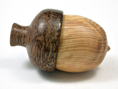 Reserved for Mary: LV-1955 Ponderosa Pine Burl & Coconut Palm Hand Turned Acorn Trinket Box, Keepsakes, Jewelry Box-SCREW CAP