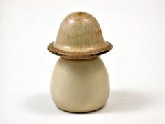 LV-1964 Holly & Oak Threaded Wooden Mushroom Trinket Box, Pill, Jewelry Box-SCREW CAP