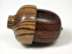 LV-2082 Wooden Acorn Pill Box, Jewelry/Engagement Ring Box from Cocobolo & Bocote-SCREW CAP