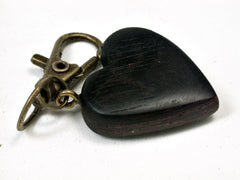 LV-2091 Brazilian Rosewood Heart Shaped Charm, Keychain, Unique Hand Made
