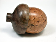 LV-2087 Wooden Acorn Pill Box, Jewelry/Engagement Ring Box from Cherry Burl & Walnut-SCREW CAP