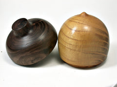 LV-2089 Mulberry & Walnut Hand Turned Acorn Trinket Box, Keepsakes, Jewelry Box-SCREW CAP