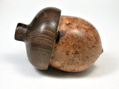 LV-2087 Wooden Acorn Pill Box, Jewelry/Engagement Ring Box from Cherry Burl & Walnut-SCREW CAP