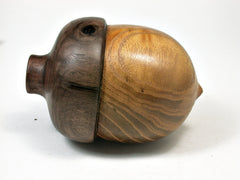 LV-2089 Mulberry & Walnut Hand Turned Acorn Trinket Box, Keepsakes, Jewelry Box-SCREW CAP