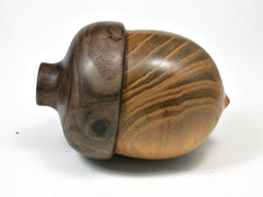 LV-2089 Mulberry & Walnut Hand Turned Acorn Trinket Box, Keepsakes, Jewelry Box-SCREW CAP