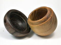 LV-2089 Mulberry & Walnut Hand Turned Acorn Trinket Box, Keepsakes, Jewelry Box-SCREW CAP